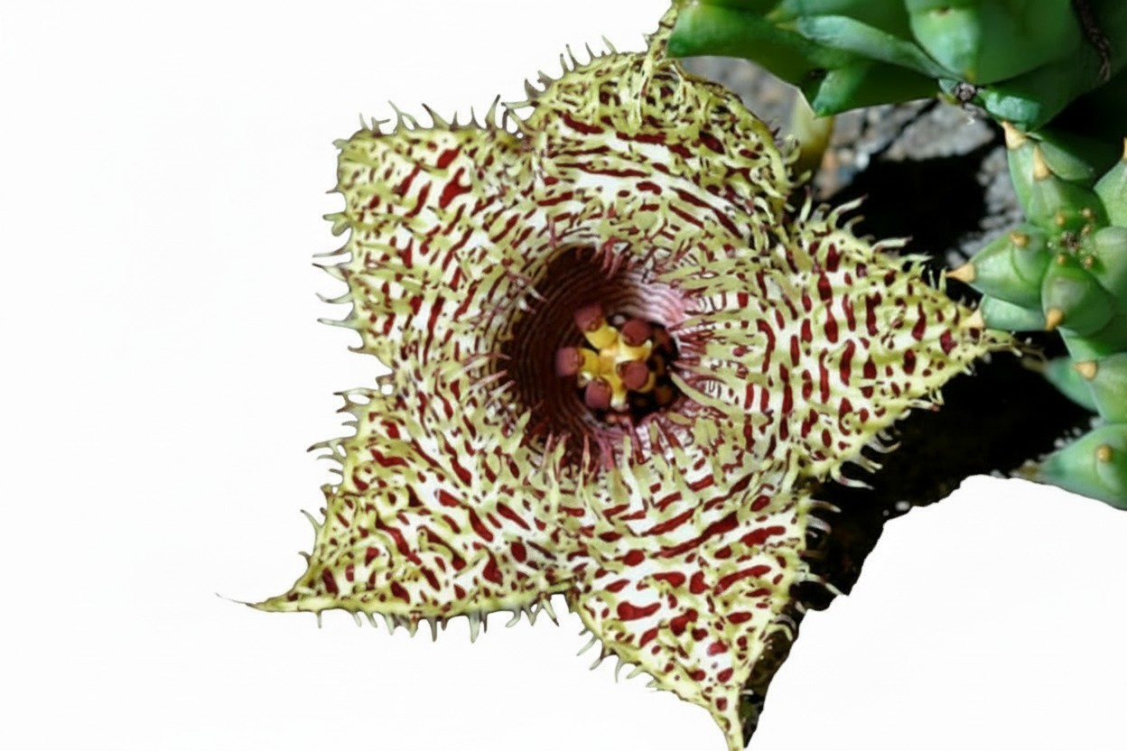 close up of huenria hystrix flower